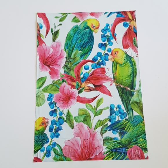 5 pcs Parrots Flowers Poly Mailers 10"x13" inches - Picture 2 of 3